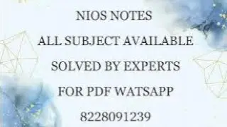 Nios geographic 316 Notes / nios geography solved Notes / Nios Guess paper/watsapp pdf :- 8228091239