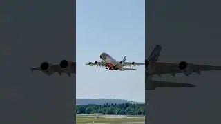Special delivery, airborne: Emirates A380 in Courier Express livery taking off 📦✈️ #airbusa380