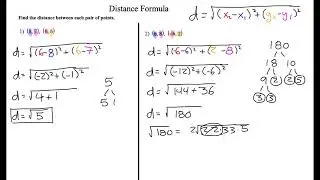 Distance Formula Example Problems