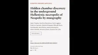 Hidden chamber discovery in the underground Hellenistic necropolis of Neapolis by muo... | RTCL.TV
