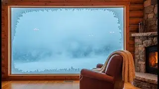 BURIED IN SNOW: Heavy Arctic Blizzard Winds & Crackling Fire for Instant Sleep [8D]