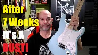 Гитара Squier Debut Strat стала непригодна для игры спустя 7 недель &mdash; цвет Sonic Blue, гриф из кл...