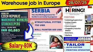 Europe job For warehouse worker 🤗 restaurant job || salary 80k 😳