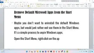 Remove Default Microsoft Apps from the Start Menu || @Z TECH