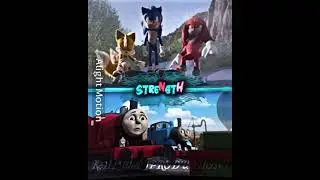 Thomas, percy and James (composite) vs sonic, tails and knuckles (base, movies) #sonicthehedgehog