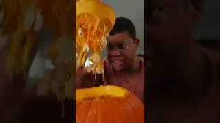How to carve a pumpkin from the bottom 🎃 #halloween #spookyseason #jackolantern #pumpkincarving ￼