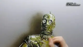 drawing hyperrealist c-3po