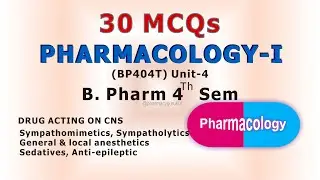 Pharmacology 1 30 MCQ  Unit 4 BP404T B Pharm 4th Sem 2nd Year