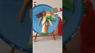 Republic Day Special Clay art Tricolour Girl Craftmerint #diy #shortsfeed #clay  #craftmerint