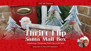 Farmhouse Christmas Thrift Flip Santa Mail Box Upcycle and DIY Kit Reveal