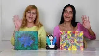 Lets Paint with Magic Cat using Acrylic Print Technique plus Small Gallery. (5)