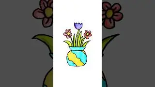 How to draw a flower pot #easy #drawing #tutorial #forkids #beautiful #kindergarten #cute #art #diy