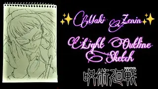 [Maki Zenin] ~Light Outline Sketch For Beginners #middleclassartist2003 #jujutsukaisen #art