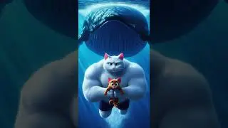 Epic Sea Rescue: Hero Cat Faces a Giant Whale