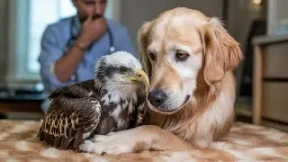 Dog Keeps Hugging Crying Baby Eagle, When The Vet Realizes WHY He Bursts Into TEARS