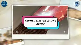 printed stretch ceiling in office
