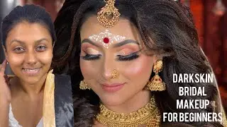 Dark Skin Bridal Makeup Tutorials for Beginners/ Indian Bridal look #youtubevideo #makeup #viral