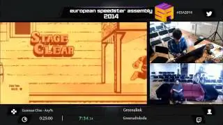 European Speedster Assembly: Gunman Clive Speed Run in 16:35 (Real time) or 13:30 In-game time.