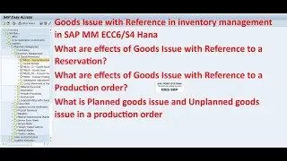 Отпуск товара со ссылкой в ​​управлении запасами в SAP MM ECC6/S4 Hana