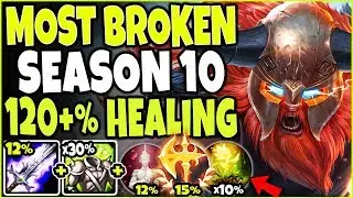 MOST BROKEN SEASON 10 OLAF BUILD 💯 120+% HEALING 💯 BEST LoL Top Lane Conqueror OLAF S10 Gameplay