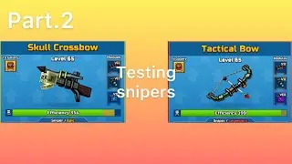 (Testing snipers part 2) skull crossbow and tactical bow gameplay | Pixel Gun 3D