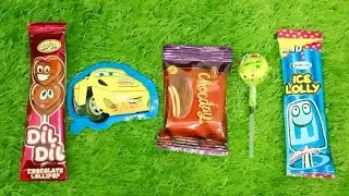 ASMR Most Popular Candys / some lots of colorful rainbow lollipop candy / unpacking chocolate eat