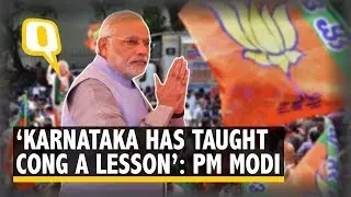PM Modi on Karnataka Bypoll Results: 'People Have Taught Congress a Lesson' | The Quint