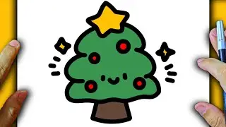 HOW TO DRAW A CUTE CHRISTMAS TREE 