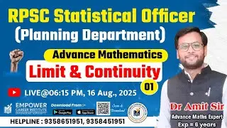 ADVANCE MATHS CLASS-1 FOR RPSC SO PLANNING , By DR AMIT SIR ,Empower Career Institute