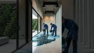 multi stones epoxy resin transformation#asmr #interiordesign #home #epoxyfloor #epoxyflooring  #diy