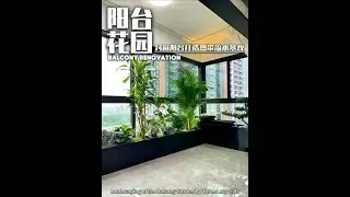 Make a tropical garden flowing water landscape in the windowed balcony, the effect is great. #My ba