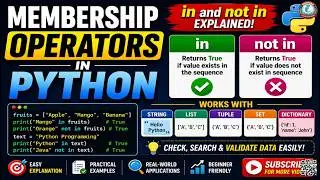 Membership Operators in Python | in and not in Operators Explained with Examples