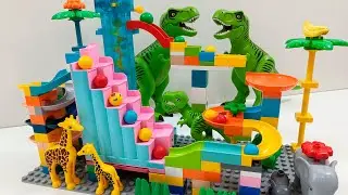 EPIC LEGO DUPLO Dino Marble Run! 🌈 Fast Slides & Satisfying ASMR