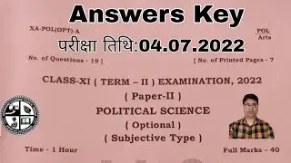 Class XI Political Science Answer Key Term 2 2022|JAC Board |11th Class Political Science Answer Key