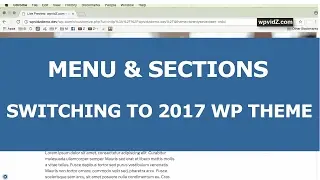 How To Show Menu & Sections - Switching To Twenty Seventeen Theme