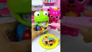 Satisfying With Unboxing Miniature Pinkfong Eating Candy Egg Set Toys, ASMR Videos