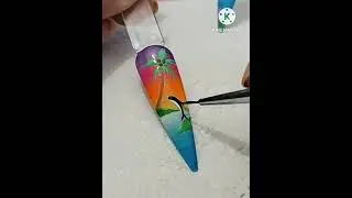 #Whale #Neon #Beach #Scene #SummerNails #BeachNails #Summer2023 #WhaleArt #Art