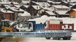 Road to the Olympics: Snow cannons making fresh powder