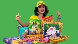 Probando dulces brasileños