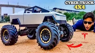 Massive RC CyberTruck Tesla Elon Musk Technology Monster Car - @Hondroneali
