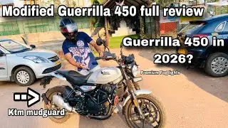 Royal Enfield Guerrilla 450 full review & walkaround | modified guerrilla 450 long term review