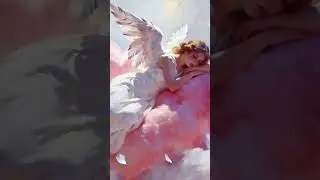 Angel Pink Heart Cloud Screensaver TV Art