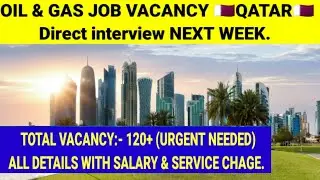 Oil and gas job vacancy for Qatar 2021 // Qatar direct interview job vacancy.