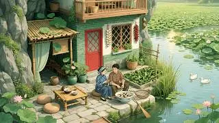 Serenity at the Foot of a Hidden Cave | Cozy Lotus Pond Retreat in Ghibli Style 🌙🌸