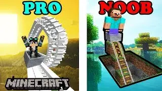 KOLEJKA GÓRSKA PRO VS KOLEJKA GÓRSKA NOOB - MINECRAFT (Roller Coaster)