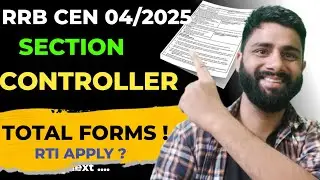 RRB Section Controller Total Application Recieved | RTI Reply All Zone RRB section Controller 2025