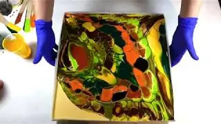 Giant Cells &ndash; Open Cup Technique &ndash; Warm Colours Pour &ndash; Acrylic Paint &ndash; Indian Spices &ndash; Tutorial Easy