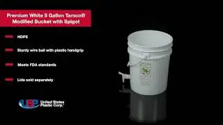 Premium White 5 Gallon Bucket with Spigot | U.S. Plastic Corporation&reg;