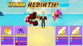 CONSEGUI 175.680 REBIRTHS E PEGUEI 127 MILHÕES DE FORÇA POR CLIQUE E 12 PETS BUGADO- MUSCLE LEGENDS