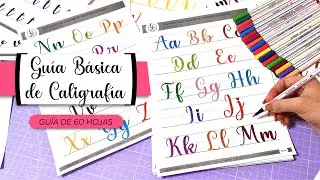 Aprende Lettering | Guía de Caligrafía para Rotuladores Punta Grande | Plantilla 60 hojas